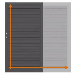 TraumGarten Einzeltor auf Maß Sichtschutzzaun SYSTEM WPC Platinum Anthrazit Maßgefertigtes WPC-Tor, 150x20 mm Lamellen, pulverbeschichteter Alu-Rahmen, wetterfest, pflegeleicht, individuelle Größe & Rahmenfarbe