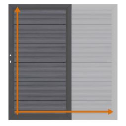 TraumGarten Einzeltor auf Maß Sichtschutzzaun SYSTEM WPC Platinum Grau Maßgefertigtes WPC-Tor, 150x20 mm Lamellen, pulverbeschichteter Alu-Rahmen, wetterfest, pflegeleicht, individuelle Größe & Rahmenfarbe