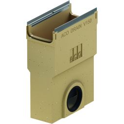 ACO Drain Multiline Seal in V200 Einlaufkasten für Flachrinne mit Rohranschluss wahlweise Kantenschutz in Edelstahl oder Stahl verzinkt