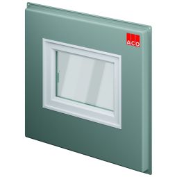 ACO Therm Block Montageplatte druckwasserdichte Montage mit hochwasserdichtem Fenster für Kunststofflichtschächte Hochwertige, druckwasserdichte Montageplatte mit hochwasserdichtem Fenster, verschiedene Größen und Stärken