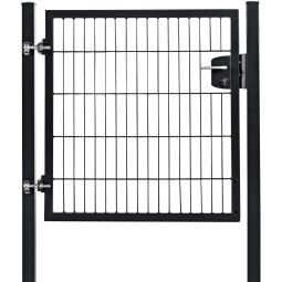 Wellker Flügeltor schwer Anthrazit 1-flügelig die Torpfosten sind zum Einbetonieren, in verschiedene Höhen wählbar