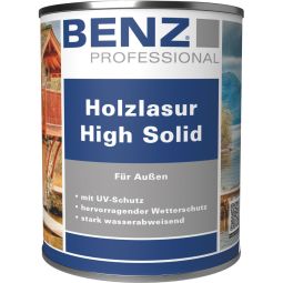 BENZ PROFESSIONAL Holzlasur High Solid Holzschutz verschiedene Farben, hervorragender Wetterschutz, stark Wasserabweisend