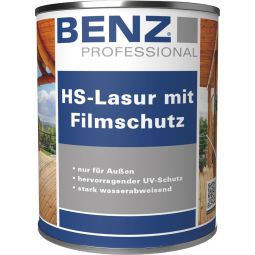 BENZ PROFESSIONAL HS-Lasur mit Filmschutz Holzschutzmittel verschiedene Farben, transparent, schützt vor Schimmel-, Algen-, und Pilzbefall