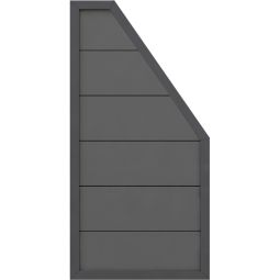 TraumGarten Sichtschutzzaun DESIGN WPC ALU Anschluss Anthrazit/Anthrazit Sichtschutz Lamellenzaun WPC-Anschlusselement 90x180/90 cm mit 20 mm Nut-Feder-Profilen & Alurahmen – ideal für seitliche Abschlüsse