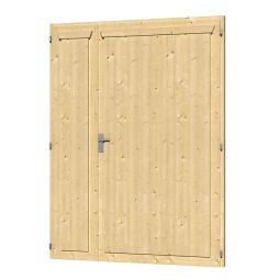 Skan Holz Doppeltür Naturbelassen für Carports Anschlag rechts, Fichtenholz