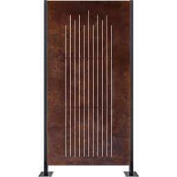 Wellker Sichtschutzelement GERAS CORTEN VERTICAL Sichtschutz Vertikalesmuster, aus Cortenstahl 90x180 cm, Stärke 2 mm, mit feiner Patina