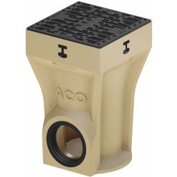 ACO Self Europoint Punktablauf Tief mit Microgrip Kunstoffrost eckig mit Anschluss DN/OD110 waagrecht