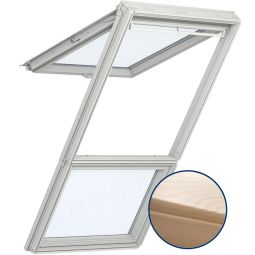VELUX Dachfenster Lichtlösung GGL GIL LICHTBAND Holz weiß lackiert ENERGIE PLUS Schwingfenster Ein Dachfenster-Set bestehend aus: Schwingfenster 3-fach Standard-Verglasung, Zusatzelement, Eindeckrahmen, Verlängerungsteil