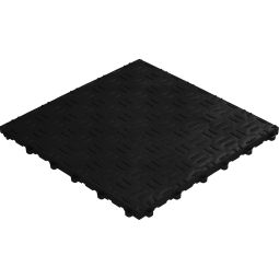 florco Klickfliese Kunststoff grip schwarz 40x40x1,8cm, stabil und robust kombinierbares Klicksystem

