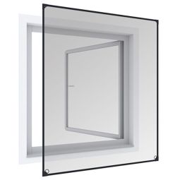 Windhager Insektenschutz mit Magnetrahmen anthrazit 100x120cm für Fenster, einfache Selbstmontage mittels selbstklebendem Magnetstreifen