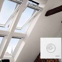 VELUX INTEGRA Schwingflügelfenster GGU 016630 Solarfenster Kunststoff Thermo 2 Kupfer 3-fach Niedrig-Energie-Verglasung, inkl. Funk-Wandschalter