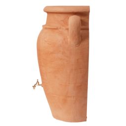 Regentonne Antik Wand-Amphore 260 L, terracotta Regenfass integrierte Pflanzschale