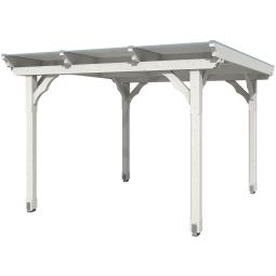 Skan Holz Pavillon Marseille Weiß Holzpavillon 327x350cm, Leimholz