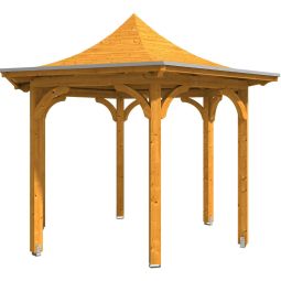 Skan Holz Pavillon Versailles Eiche Hell Holzpavillon 418x360cm, Leimholz