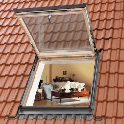 VELUX Ausstiegsfenster GTL 3070 Holz/Kiefer klar lackiert Thermo Aluminium 2-fach Standard-Verglasung