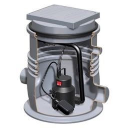 ACO Kleinhebeanlage Sinkamat K mono geschlossener Wendedeckel Abwasserhebeanlage Zur Unterflurinstatllation in frostgesch&uuml;tzten R&auml;umen