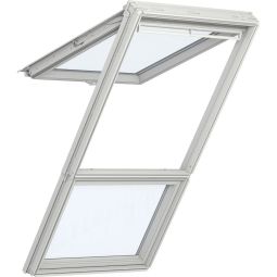 VELUX Dachfenster Lichtlösung GPL GIL LICHTBAND Holz weiß lackiert THERMO Klapp-Schwingfenster Ein Dachfenster-Set bestehend aus: Klapp-Schwingfenster 2-fach-Verglasung, Zusatzelement, Eindeckrahmen, Verlängerungsteil