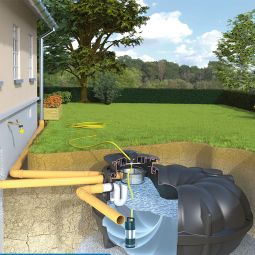 Rewatec NEO Gartenanlage Evo Leistungsstarke Komplettlösung zur unterirdischen Speicherung und komfortablen Bewässerung, inkl. Zubehör