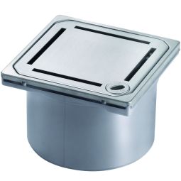 KESSEL Bodenablauf Aufsatzstück Designrost Slot Rostgröße 120x120 mm, Lock&Lift Verriegelungssystem wählbar