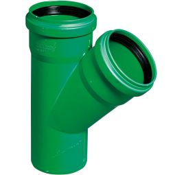 Wellker KG 2000 Abzweig DN 160/110 Abwasserrohr 45 Grad Abzweigwinkel, für KG-System PVC SN 10 und SN 16