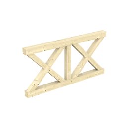 Skan Holz Brüstung Andreaskreuz, für 4-Eck Pavillons und Terrassenüberdachungen, Naturbelassen verschiedene Größen, Leimholz und KVH