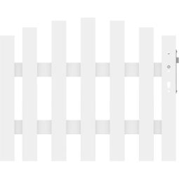 TraumGarten Gartenzaun LONGLIFE CARA Tor weiß rund verzinkter Stahl, weiß gepulvert, Profile aus Fenster-Kunststoff, 106x70 (80) cm