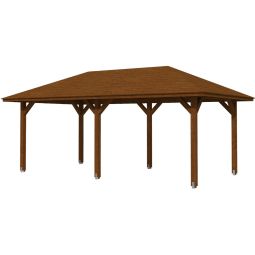 Skan Holz Pavillon Orleans Nussbaum Holzpavillon verschiedene Größen, Leimholz