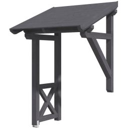 Skan Holz Vordach Potsdam Dach mit Seitenteil Schiefergrau Pultdach aus nordischer Fichte, überdachte Fläche 176x156 cm, solide Zapfenlochverbindungen Konstruktionsvollholz