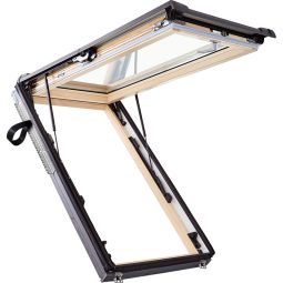 Roto Dachfenster Designo R88G H2SA Wohnsicherheitsausstieg Premium Verglasung Holz Fenster 2-fach Sicherheits- und Wärmedämm-Isolierverglasung, Schallschutzklasse 3, Hitzeschutzbeschichtung