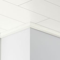Parador Deckenleiste 1 Dekor Esche Weiß glänzend Klassische Hochglanzleiste für helle und elegante Deckenabschlüsse, 2200x40x20 mm