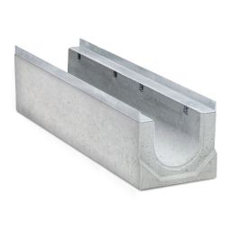 BIRCOsir 150 Entwässerungsrinne ohne Innengefälle Schwerlast-Entwässerungsrinne aus Beton mit feuerverzinkter Combi-Verschluss-Massivstahlzarge und Sicherheitsfalz, verschiedene Ausführungen