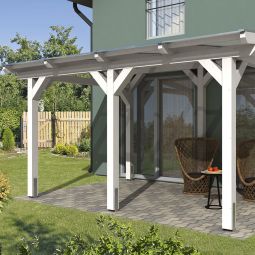 Skan Holz Terrassenüberdachung Siena Terrassendach verschiedene Größen und Farben, Leimholz (Fichte), freistehend