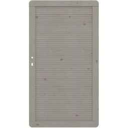 TraumGarten Sichtschutzzaun ARZAGO Holz Tor grau Größe 98x179 cm, stabiler Rahmen 40x88 mm, Holzlamellen 21x122 mm, blickdicht, horizontale Profilierung, DIN rechts/links montierbar