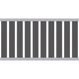 TraumGarten Gartenzaun RAJA WPC ALU XL Zaunelement Anthrazit Vorgarten-Zaun aus pflegeleichter Materialkombination, 180x95 cm