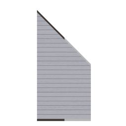 TraumGarten Sichtschutzzaun SYSTEM WPC CLASSIC Anschluss Grau Sichtschutz Steckzaun Lamellenzaun Pflegeleichtes WPC-Anschluss-Set mit schrägem Abschluss, doppelseitiger Oberfläche und Aluminium-Abschlussleisten in Gehrung, 91×184 auf 94 cm