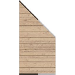 TraumGarten Sichtschutzzaun SYSTEM WPC CLASSIC Anschluss Sand Sichtschutz Steckzaun Lamellenzaun Pflegeleichtes WPC-Anschluss-Set mit schrägem Abschluss, doppelseitiger Oberfläche und Aluminium-Abschlussleisten in Gehrung, 91×184 auf 94 cm