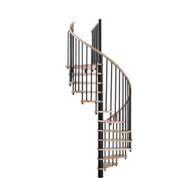 Minka Spindeltreppe Spiral Wood schwarz Wendeltreppe inkl. Massivholzhandlauf, verschiedene Breiten