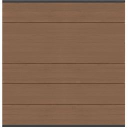 TraumGarten Sichtschutzzaun SYSTEM WPC XL Mandel, Leiste Anthrazit Sichtschutz Steckzaun Lamellenzaun 178x184 cm Zaunfeld mit 6 XL-WPC-Profilen & Alu-Leisten – glatt, kürzbar, UV-stabil & pflegeleicht