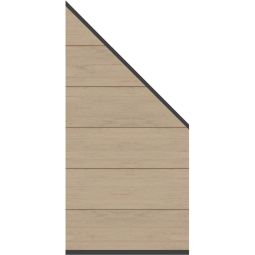 TraumGarten Sichtschutzzaun SYSTEM WPC XL Anschluss Sand Sichtschutz Steckzaun Lamellenzaun 91x184/94 cm Anschluss mit 6 XL-WPC-Profilen & Alu-Leisten – ideal für Wandanschlüsse & Gefälle