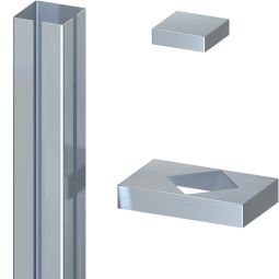 TraumGarten Sichtschutzzaun Eck-Pfostenummantelung Edelstahl 192,5cm Set Pfostenummantelung passend zu TraumGarten SYSTEM Eck-Klemmpfosten