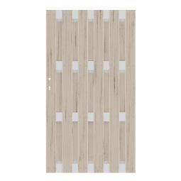 TraumGarten Sichtschutzzaun JUMBO WPC Alu-Design Tor Sand/Alu Metallrahmen, JUMBO‑WPC‑Lamellen & Alu-Designprofil, 98x180 cm, DIN rechts/links montierbar, inkl. Beschlagsatz