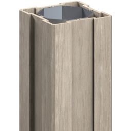 Traumgarten Sichtschutzzaun LONGLIFE RIVA Pfosten Polareiche hochwertiger Fenster-Kunststoff mit 8-eckiger Metallwelle, verschiedene Höhen