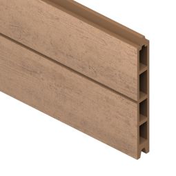 TraumGarten Sichtschutzzaun Einzelprofil SYSTEM WPC CLASSIC Mandel Sichtschutz Steckzaun Lamellenzaun Pflegeleichtes WPC Hohlkammerprofil mit zwei Designseiten für variable Zaun- oder Sichtschutzlösungen, 178x15x2cm (LxBxH), individuell kürzbar