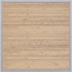 TraumGarten Sichtschutzzaun DESIGN WPC ALU Sand/Silber Sichtschutz Lamellenzaun Sichtschutzelement WPC/ALU, 20 mm Profile, Rahmen 66x40 mm – pflegeleicht, massiv & wetterfest