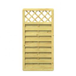 TraumGarten Sichtschutzzaun Holz XL Rechteck mit Gitter Sichtschutz Lamellenzaun Verstärkter Rahmen, Lamellen glatt gehobelt, Größe: 89x179 cm
