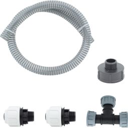 Wellker IBC Tankverbinderset Quick Erweiterung DN25 Zur Verbindung eines weiteren IBC Tanks per DN25 Schlauch mit S60x6 (DN50) IG Anschluss