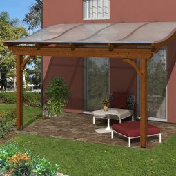 Skan Holz Terrassenüberdachung Verona Terrassendach verschiedene Größen und Farben, Leimholz (Fichte), Wandanbau