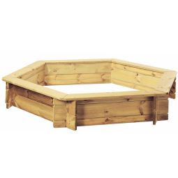 WINNETOO Sandkasten INGAR 6-Eck Sandbox Höhe 31 cm, Sitzflächen 14x98 cm