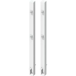 TraumGarten Gartenzaun Torpfosten-Set für Doppeltor CARA weiß 2-er Set zum einbetonieren inkl. angeschweißter Toraufhängung, für Torhöhe 70 cm