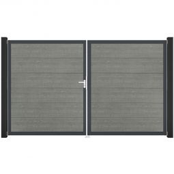 GroJa Doppeltor BasicLine PVC-Steckzaun Grey 5